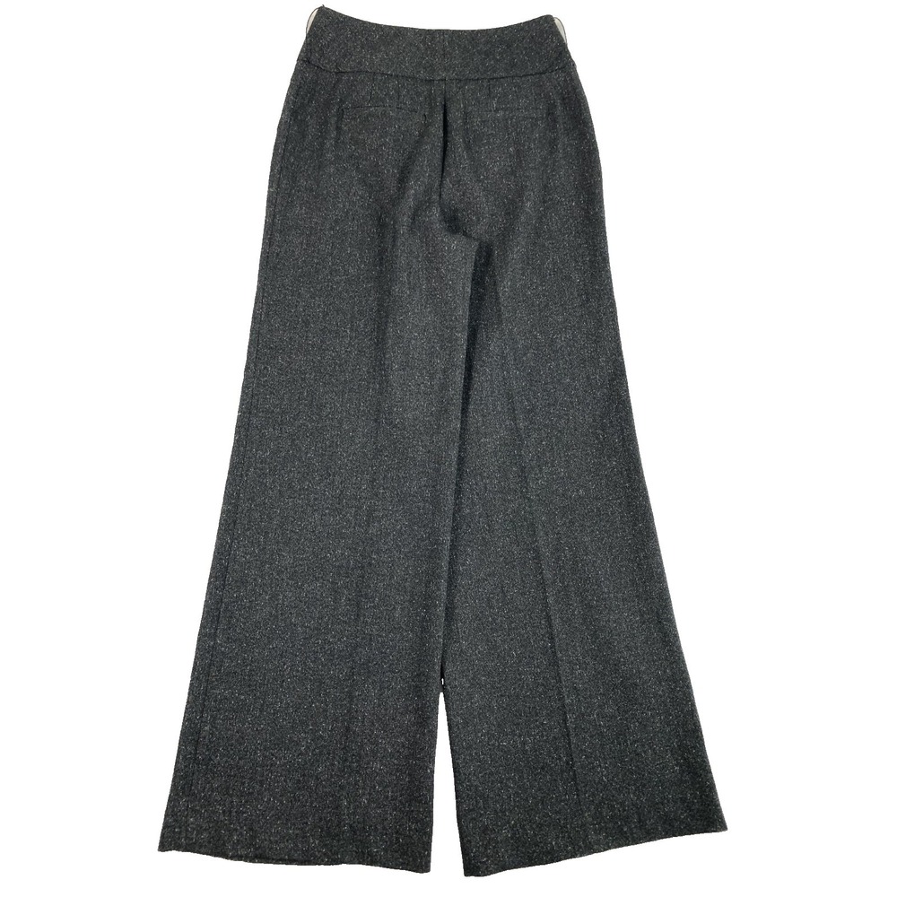 White House Black Market Knit Dress Pants 2 Gray Wide Leg Office Work Business - Picture 9 of 11